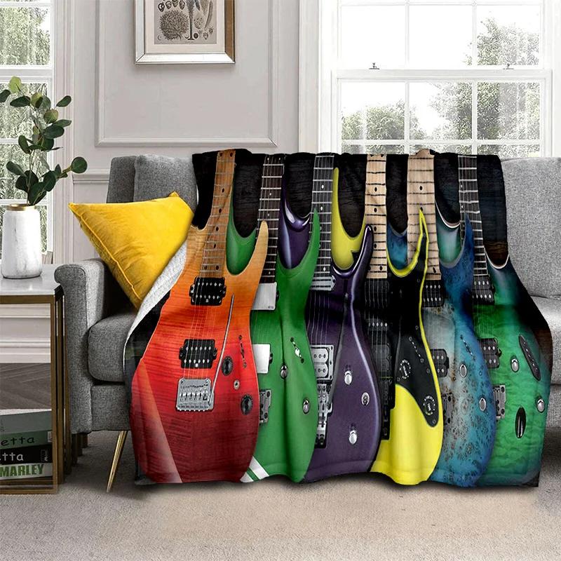 Electric Guitar 3D Classical Guitar Blanket,Soft Throw Blanket for Home Bedroom Bed Sofa Picnic Travel Office Cover Blanket Kids