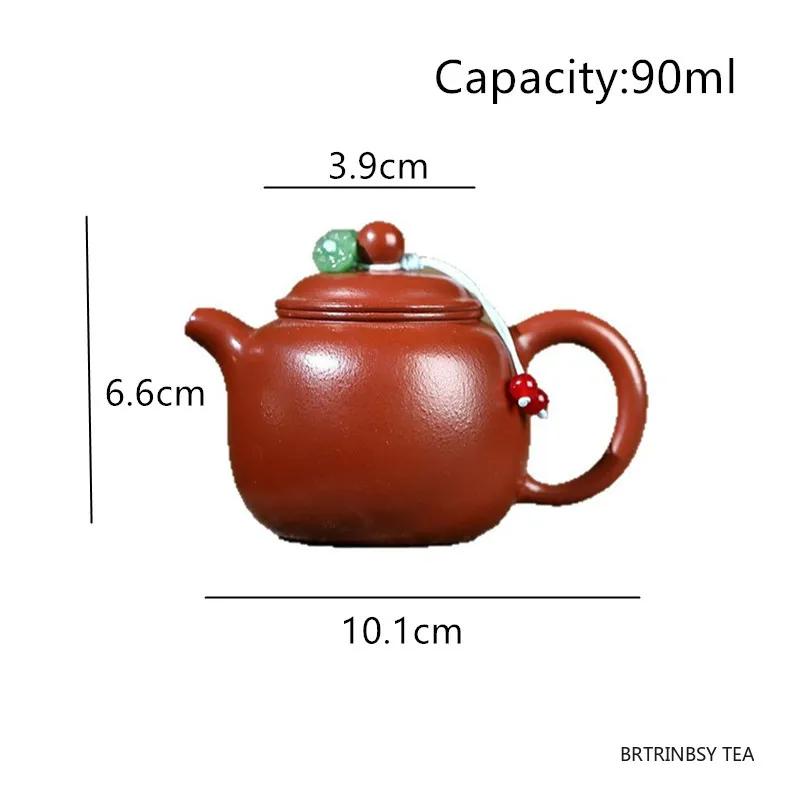 90ml Yixing Handmade Purple Clay Teapot Beauty Tea Infuser Kettle Household Small Capacity Zisha Tea Pot Chinese Tea Set Teaware