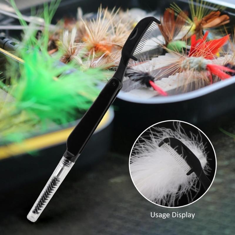 Fishing Brush Tool Collapsible Comb Brush Efficient Storage Strong For Fly Fishing Equipment Maintenance