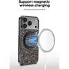 Magnetic Metal Bracket Shining Stand Case For iPhone 12 13 14 15 16 17 Pro Max Air Wireless Charging Luxury Metal Buttons Cover
