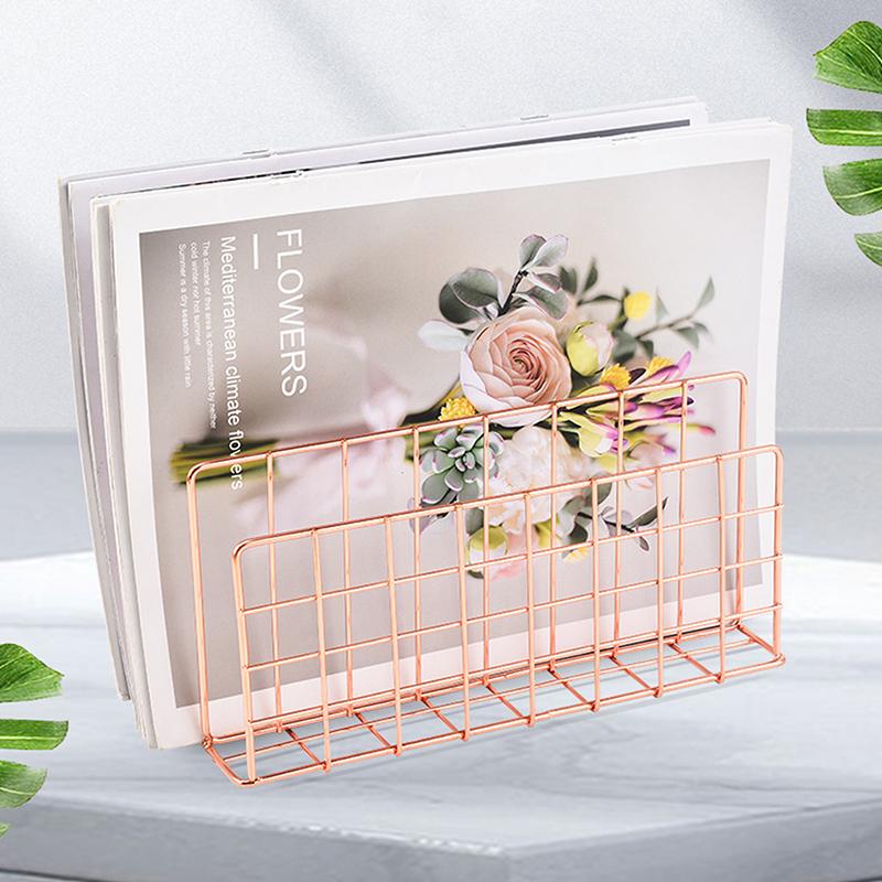 Ins Minimalist Iron Desktop Storage Rack Organizer Table Organizing Rack Document Book Rack Desk Multi-Functional Storage Rack