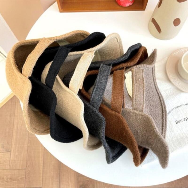 Type B wool witty bucket hat knit hat Type B wool witty light brown