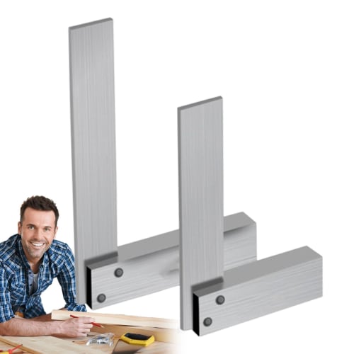 Right Angle Ruler, L-Shaped Ruler - Measuring Ruler Metal Square - L-Shaped Ruler, Carbon Steel Woodworking Square, Carbon Steel 90 Degree Wide-Seat R
