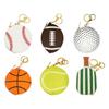 Practical Small Keychain Organizers With Ball Imprints Compact Key Holder Wallet Perfect Gift For Sports Fans