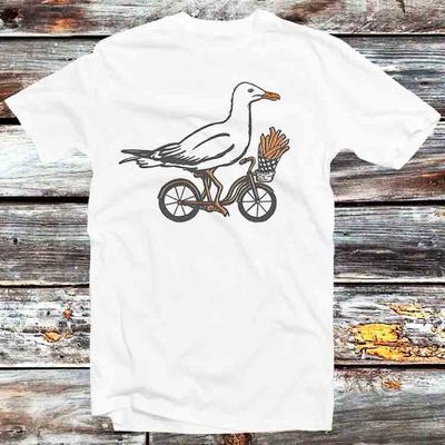 Racek Na Kolo Pták Hranolky Cyklus Parodie Tričko B1322