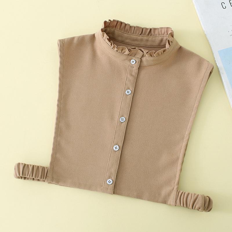 Women Cotton Printed Detachable Lapel Fake Collar Shirt White Ruffles False Collar Woman Removable False Blouse Nep Kraagie
