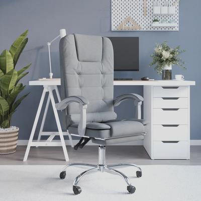 Vidaxl Foldable Massage Armchair, Light Gray, Fabric Upholstered