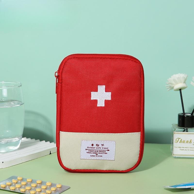 

Mini Portable Medicine Bag Travel First Aid Kit Medicine Bag Storage Bag Survival Kit Medicine Box Outdoor Emergency Camping красный