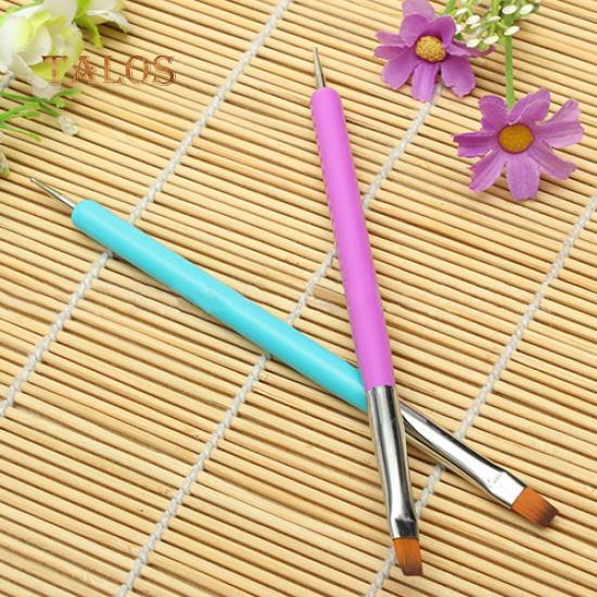 Dual Function Nail Art Pen Painting Dotting Acrylic UV Gel Polish Brush Manicure Liner Tool