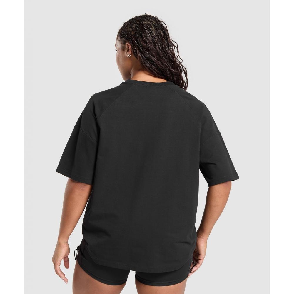 Gymshark Tričko Legacy Logo Oversized T Black B3c2k BB2j
