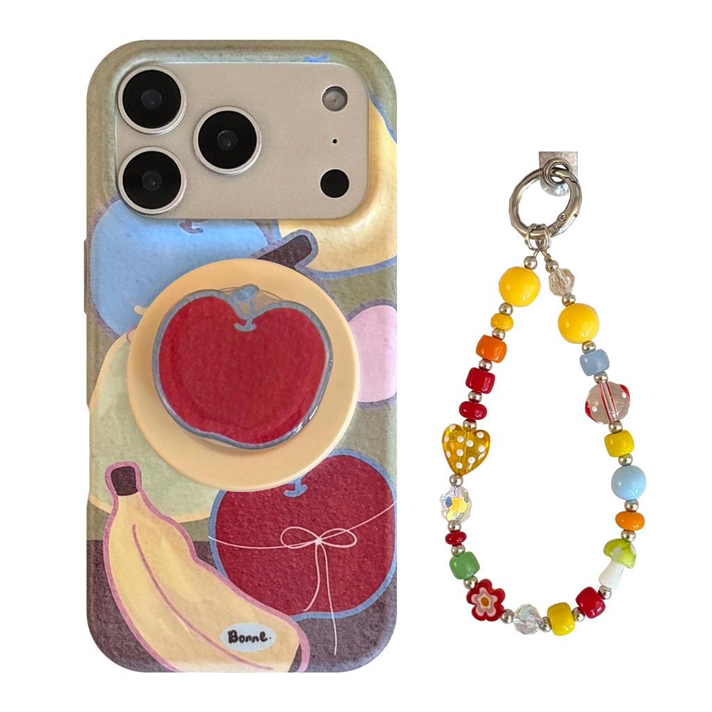 Colorful Fruit Graffiti iPhone 14/15/16/17ProMax Magnetic Stand Case for Women