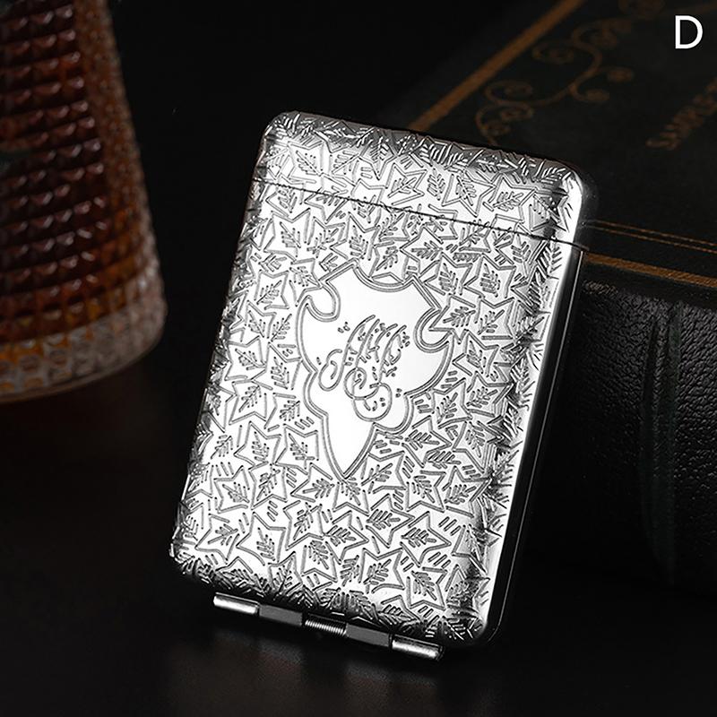 New Luxury Vintage Engraved Cigarette Case Holder Pocket Cigarette Storage Box For 16 Cigarettes Container Men'S Gift