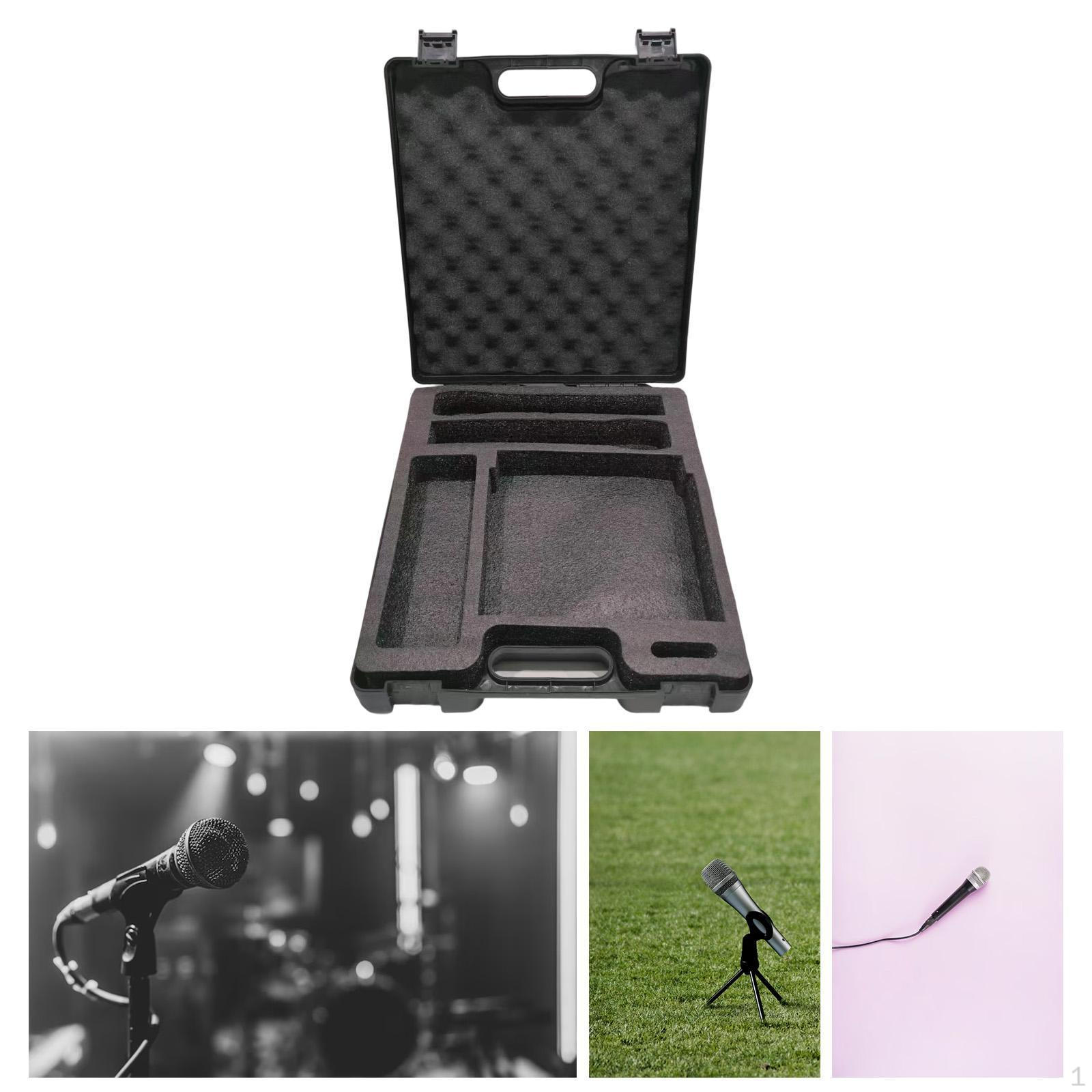 

Кейс для переноски Жесткая подкладка из губки Ударопрочный Портативный ящик для инструментов для хранения для студии 37cmx33cm