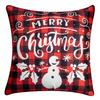 Decorative Merry Christmas Satin Cushion Cover 16 inch x 16 inch Set of 5, Cusion Cover for Sofa 16" 16, Christmas Home Decor