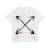 9068 Off-White 2026 Spring/Summer New Colorful Letter Arrow Pattern Round Neck Hooded Short Sleeved Men's and Women's T-shirts