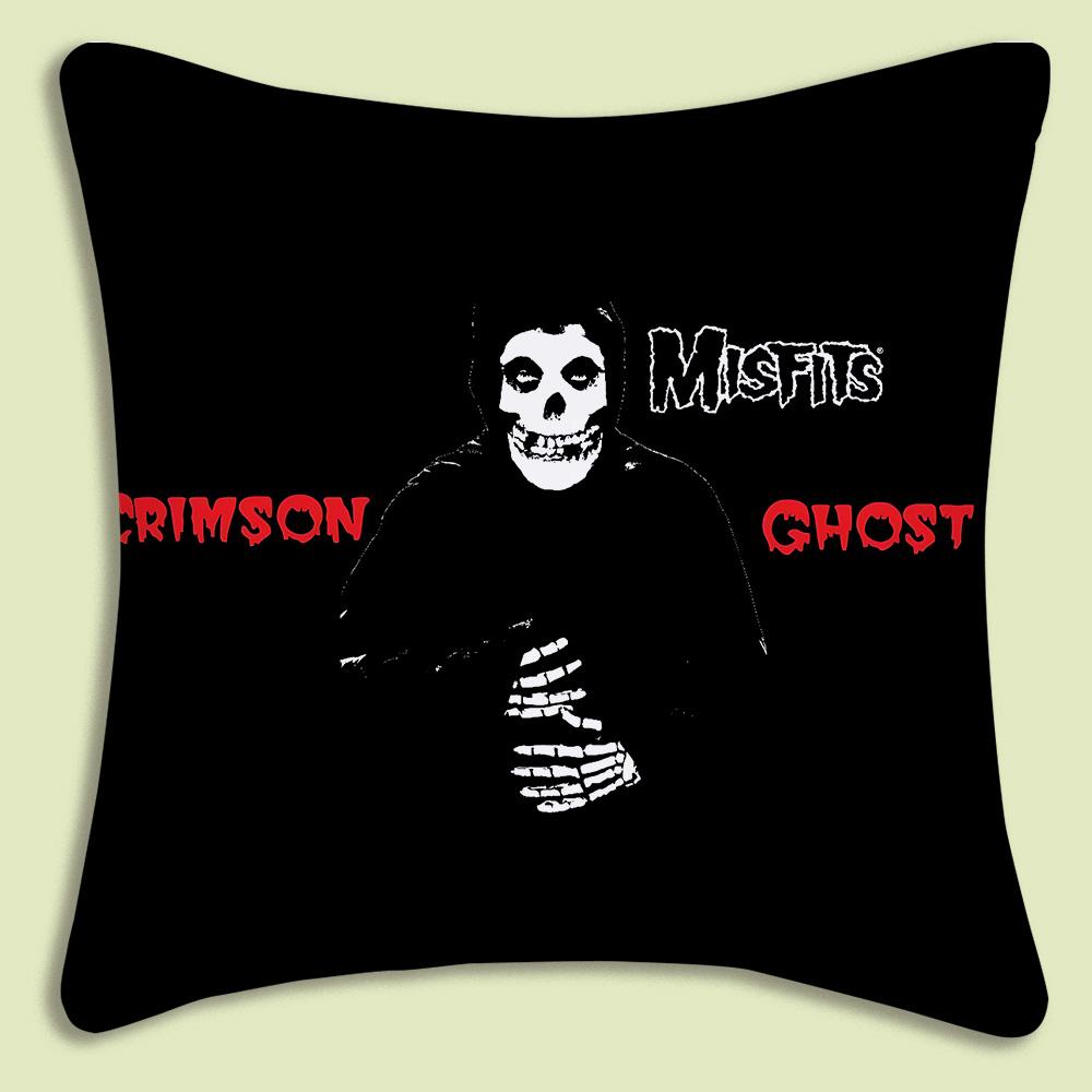 Custom rock band Misfits skull face Pillow Covers Cartoon Sofa Decorative Home Doublesided Printing Short Plush Cute Cushion