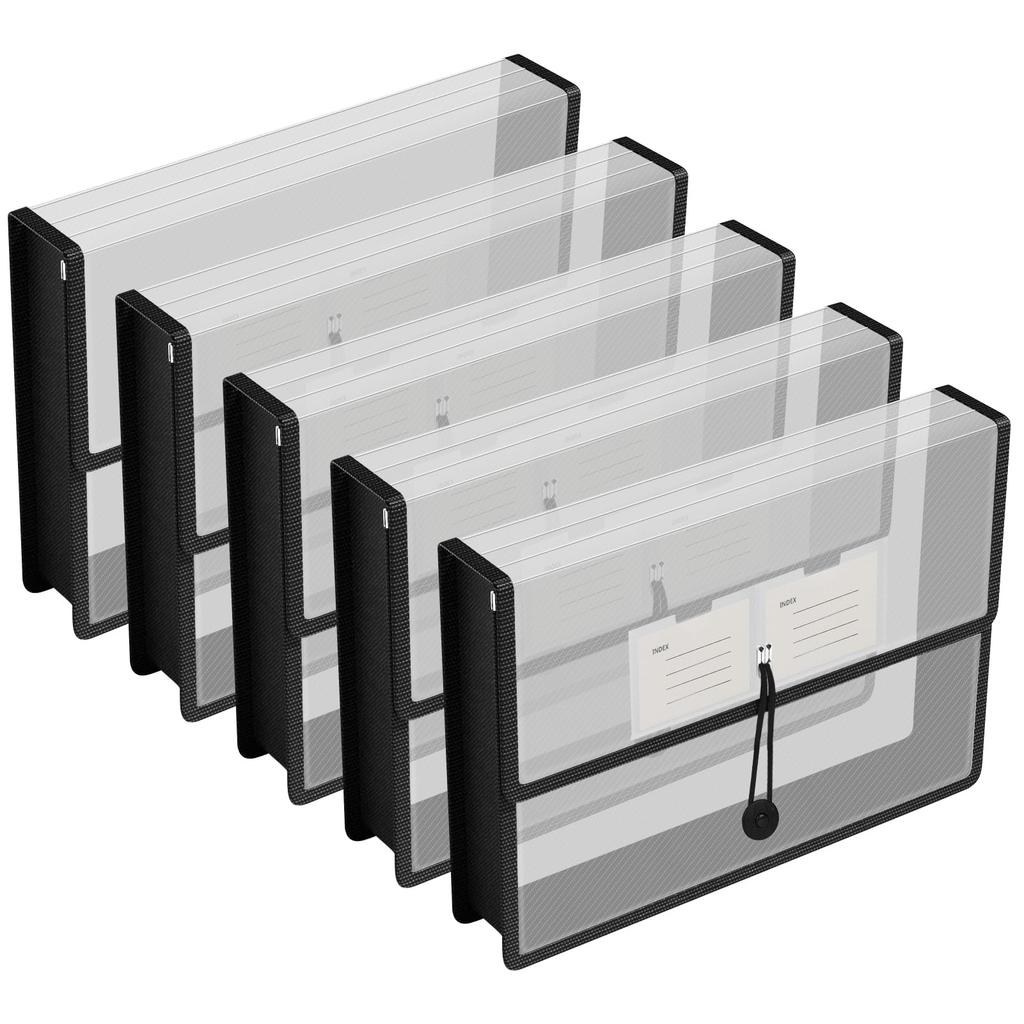 FYY A4 Document Folders, A4 Document Cases, Plastic File Holders with Covers, Waterproof Folders, Snap Closures, Transparent Pockets, Sticky Notes