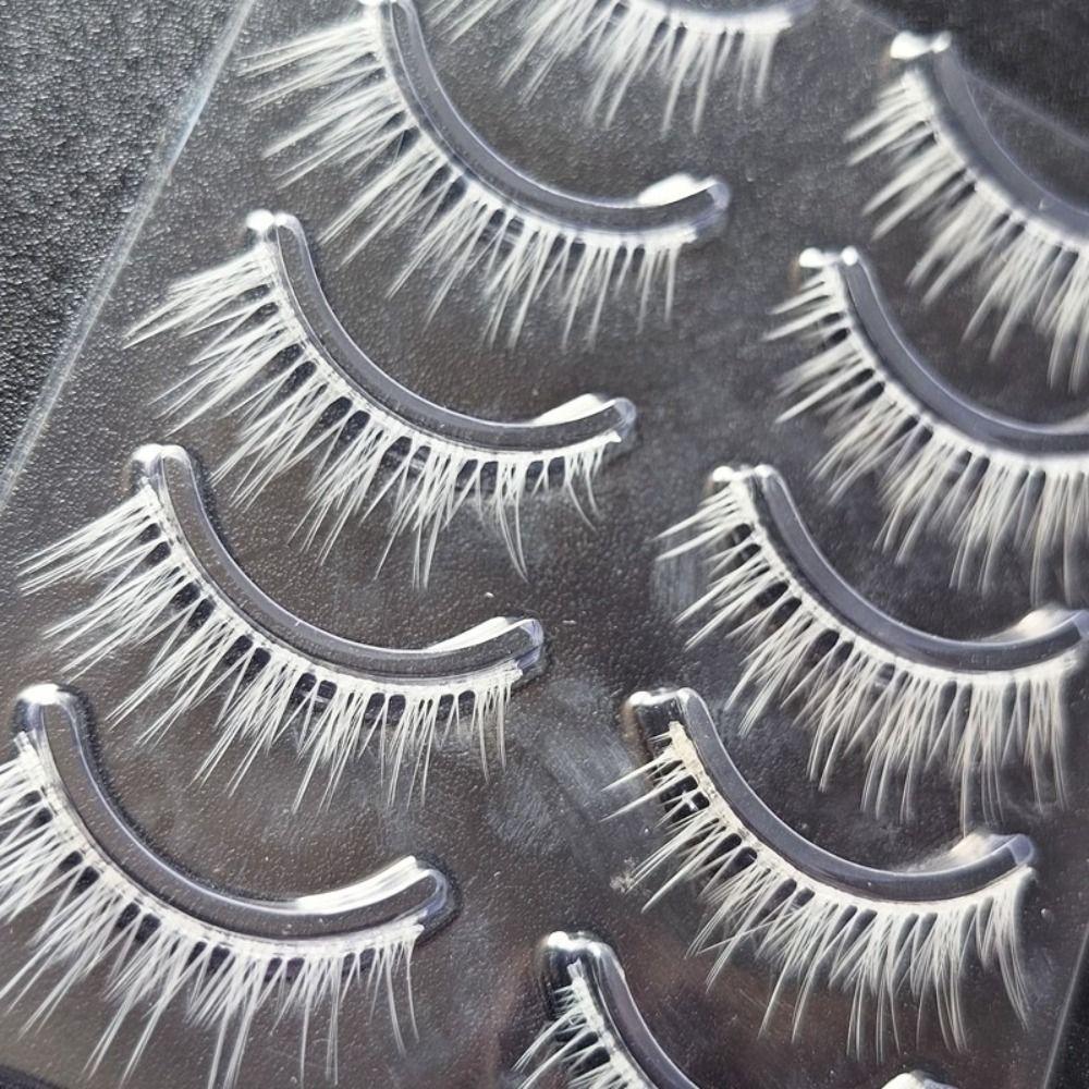 Eyelashes Extension White Lashes Long Cross Eye Makeup Tools New White False Eyelashes for Cosplay