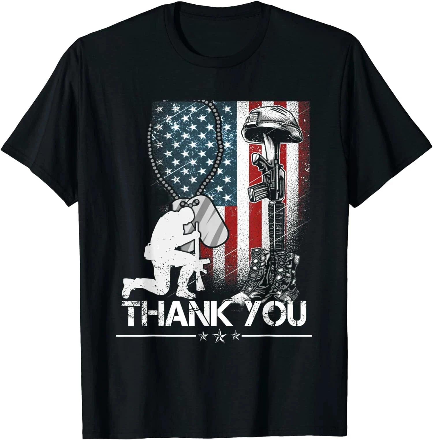 

NEW LIMITED Distressed Memorial Day Shirt Flag Military Gift T-Shirt Size S-3XL XL