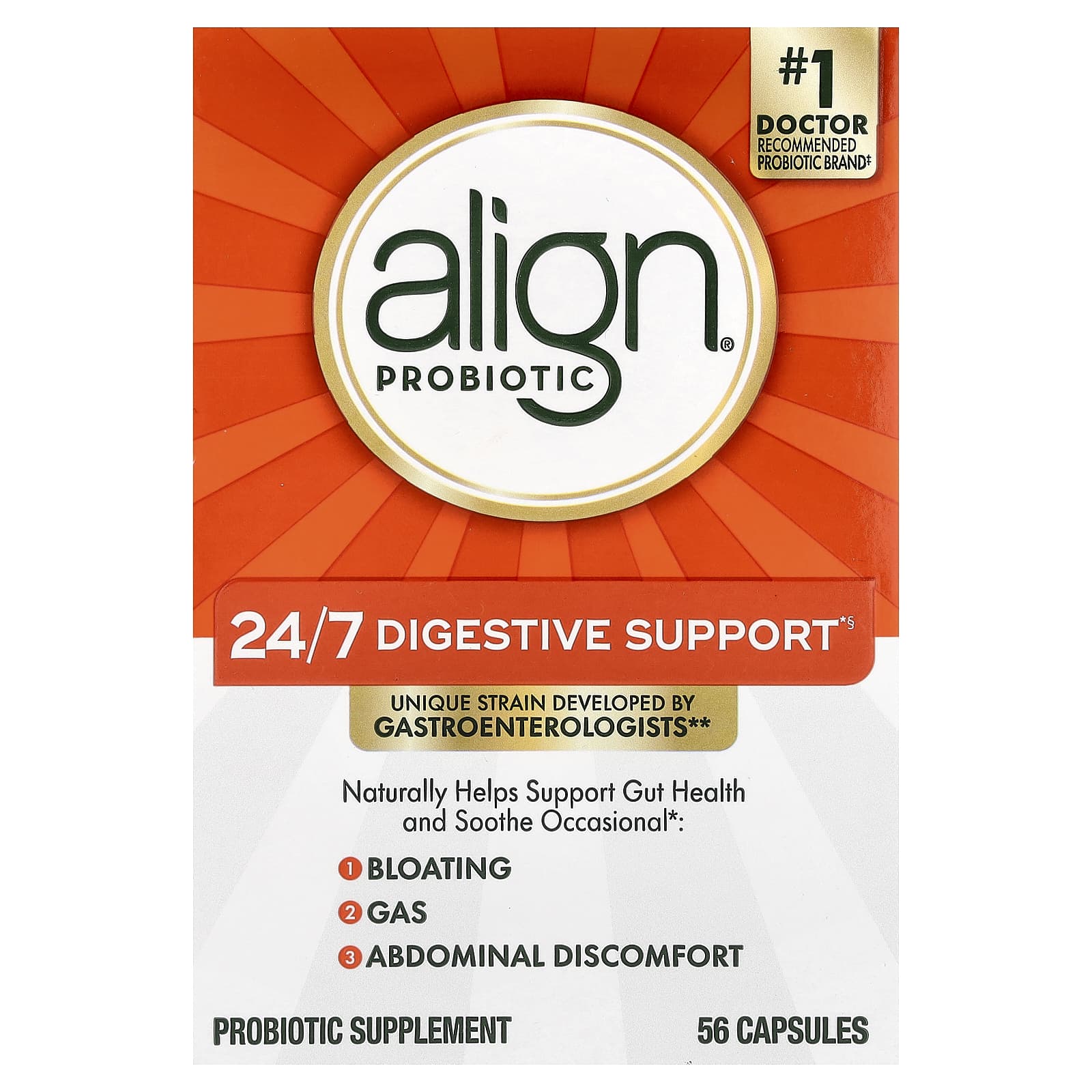 

24/7 Digestive Support, Probiotic Supplement, 4Mg, 56 Capsules