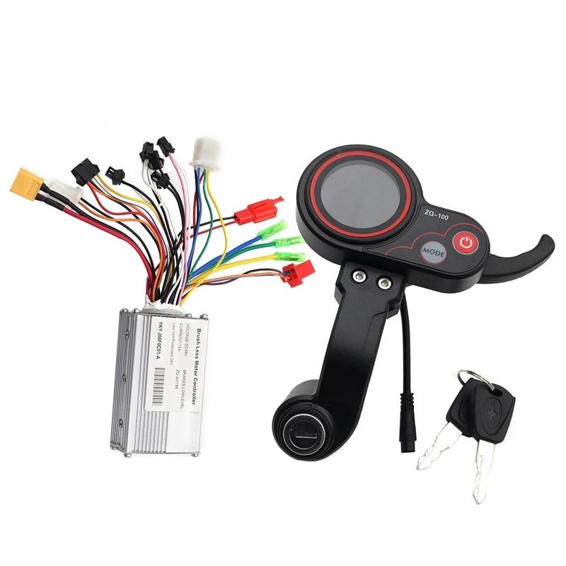 Controller 48V + Contachilometri ZQ-100 Con Chiave Velocità Regolabile Parti di Ricambio per Contachilometri Scooter Elettrico argento