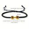 [Golden Silvery Bracelet] Golden Silvery Alloy Dumbbell Bracelet | Women's Fashion Charms Barbell Nylon Thread Braided Couple Gym Jewelry