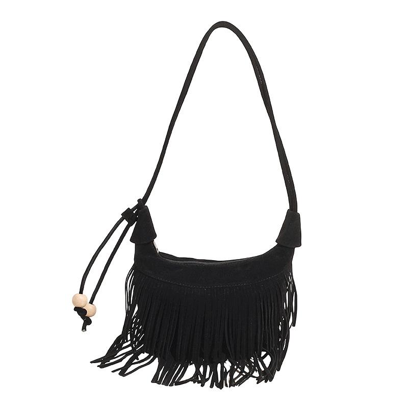 

Богемная сумка с бахромой 2025 новая ретро мода сумка-мессенджер женская в зарубежном стиле нишевая замшевая сумка через плечо