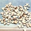 100Pcs 4Sizes Mixed Wood Wooden Love Heart Wedding Table Scatter Decor DIY Craft