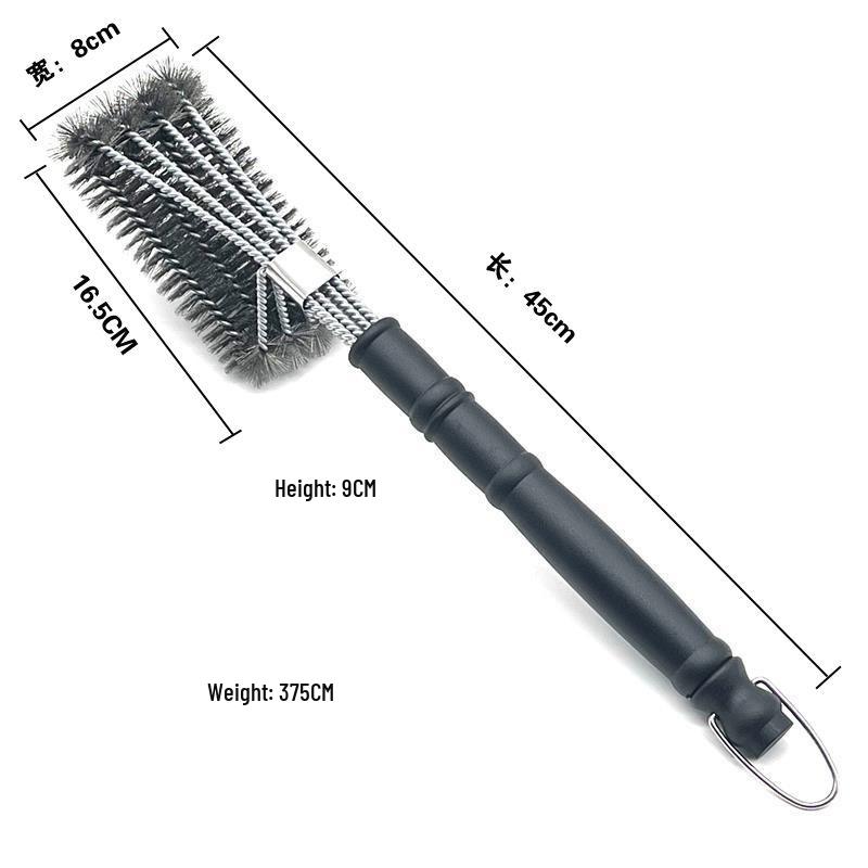 Three-Headed Stainless Steel BBQ Cleaning Brush Tool