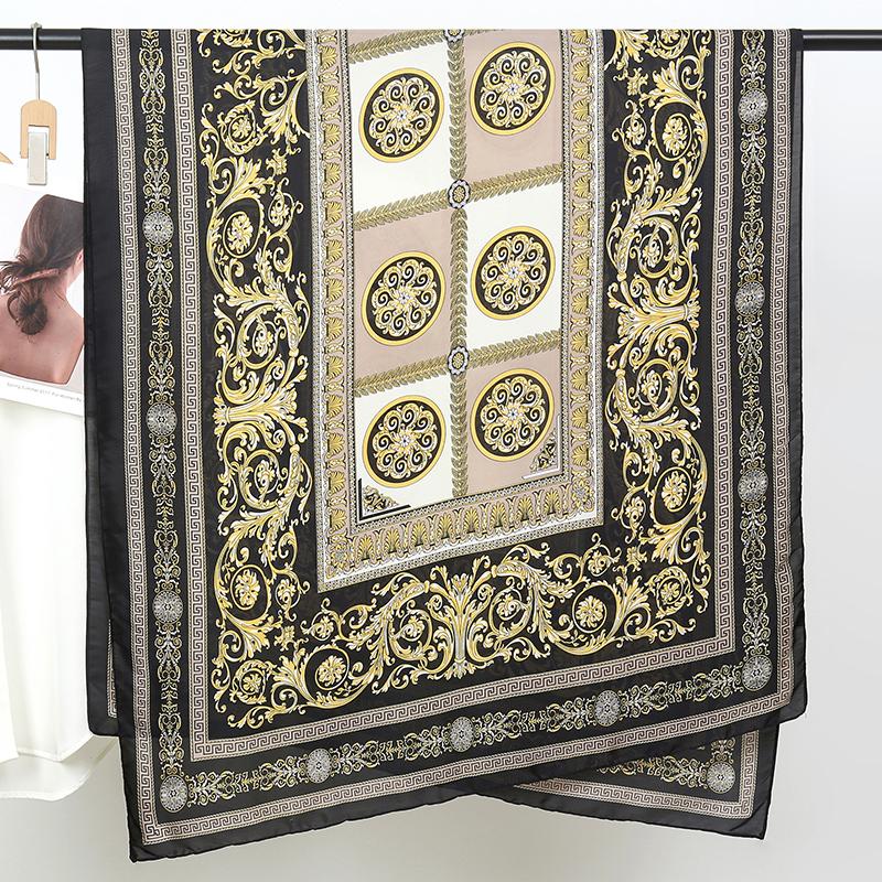 Luxury Silk Scarf Women Animal Print Muffler Shawls Wraps Scarves Hijab Bufanda Foulard Female Bandana 180*90Cm