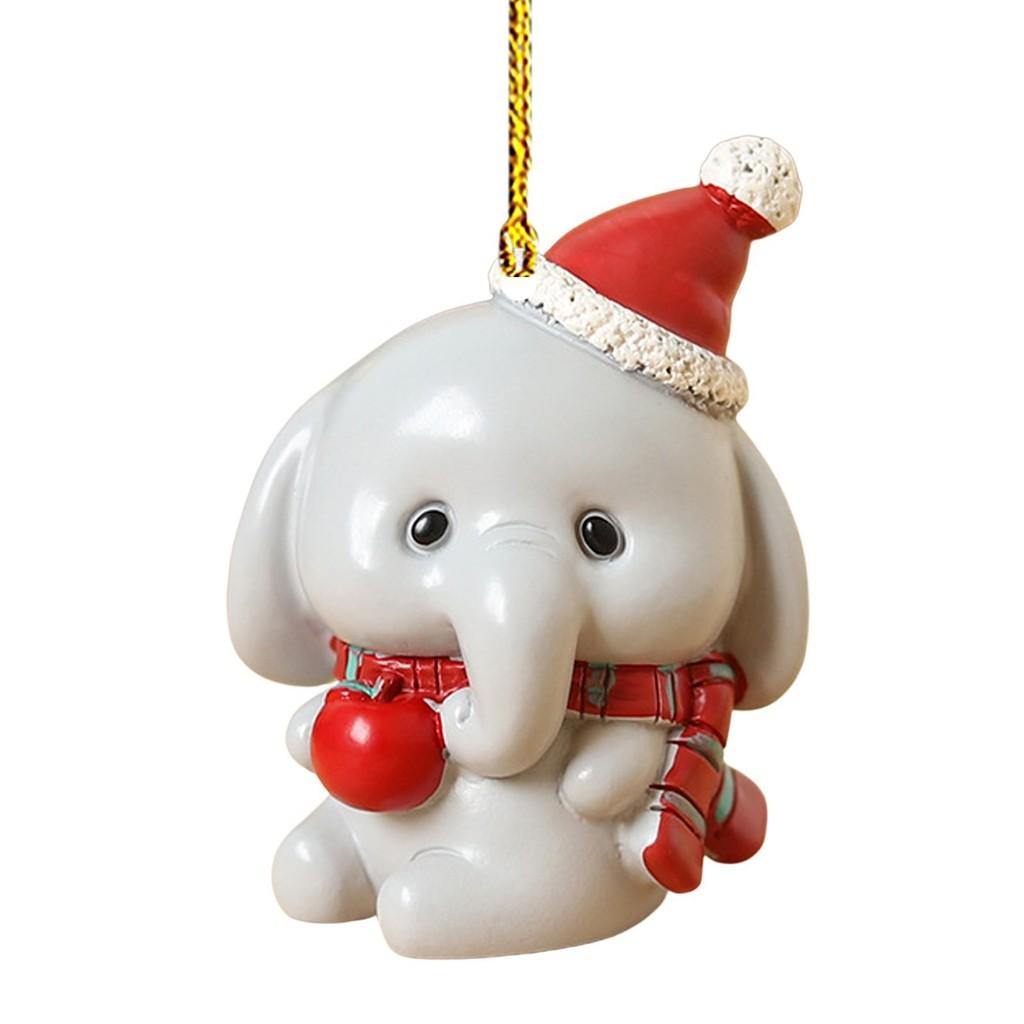 

Charming Cartoon Acrylic Christmas Pendant Cute Animal Decor For Interiors Car червоний