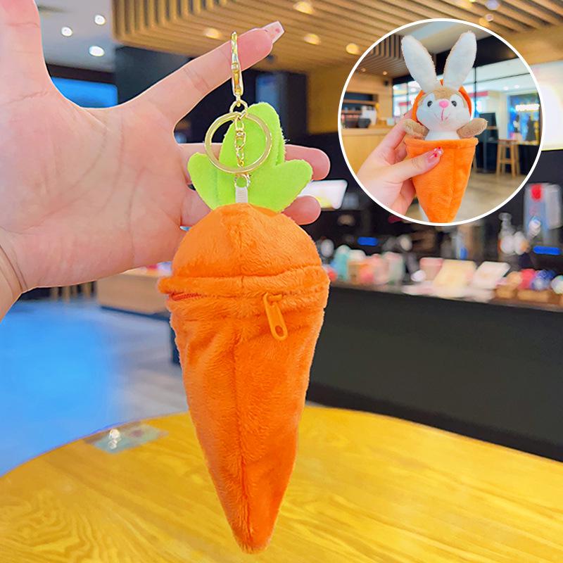 

Creative Plush Carrot Squirrel Keychain Pendant - Backpack Accessory & Claw Machine Doll
