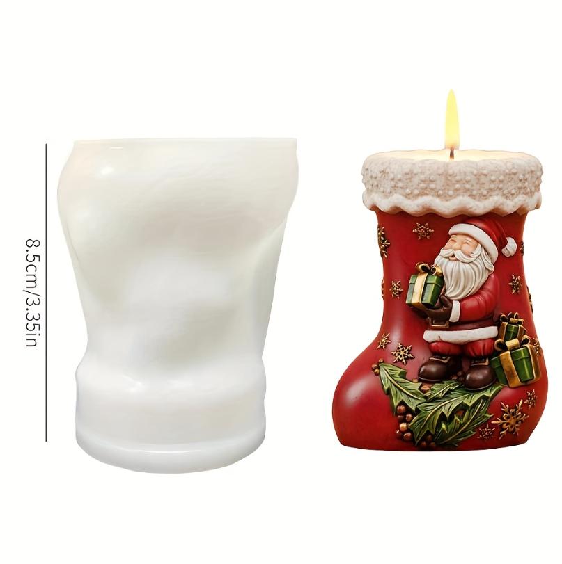 

1 шт. Рождественский чулок силиконовая форма с - для изготовления вазы для свечей и украшений своими руками - Детальный реалистичный дизайн