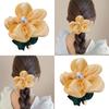 Elegantes florales Perlen-Haargummi für Frauen Bequem und stilvoll Elastisches Stoff-Blumen-Scrunchie Haarband Haarschmuck