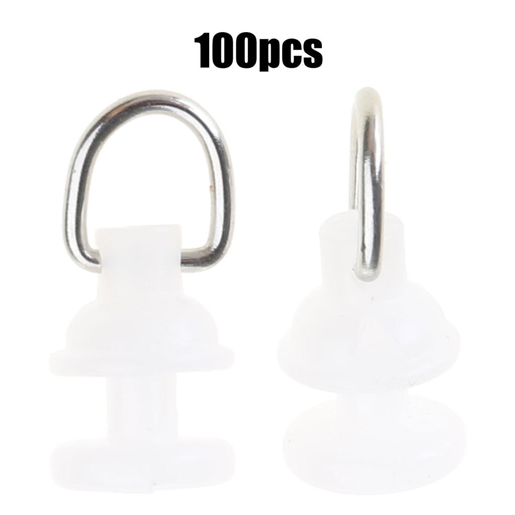 100Pieces Curtain Gliders Hooks Set Easy Sliding Rollers Drapery Curtain Track Roller Carriers Shower Curtain Pulley