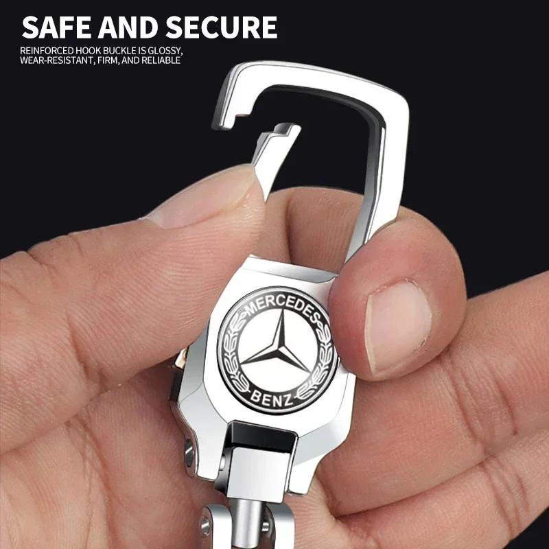 1Pcs Metal Car Styling Emblem Keychain Key Chain Rings For Mercedes Benz C180 C200 C260 C300 W108 W124 W126 W140 W168 W169 W176