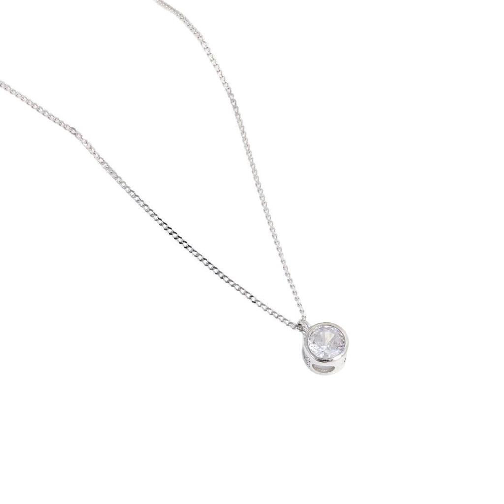 S925 Sterling Silver Round Zircon Pendant Necklace - Elegant & Versatile Clavicle Chain X151