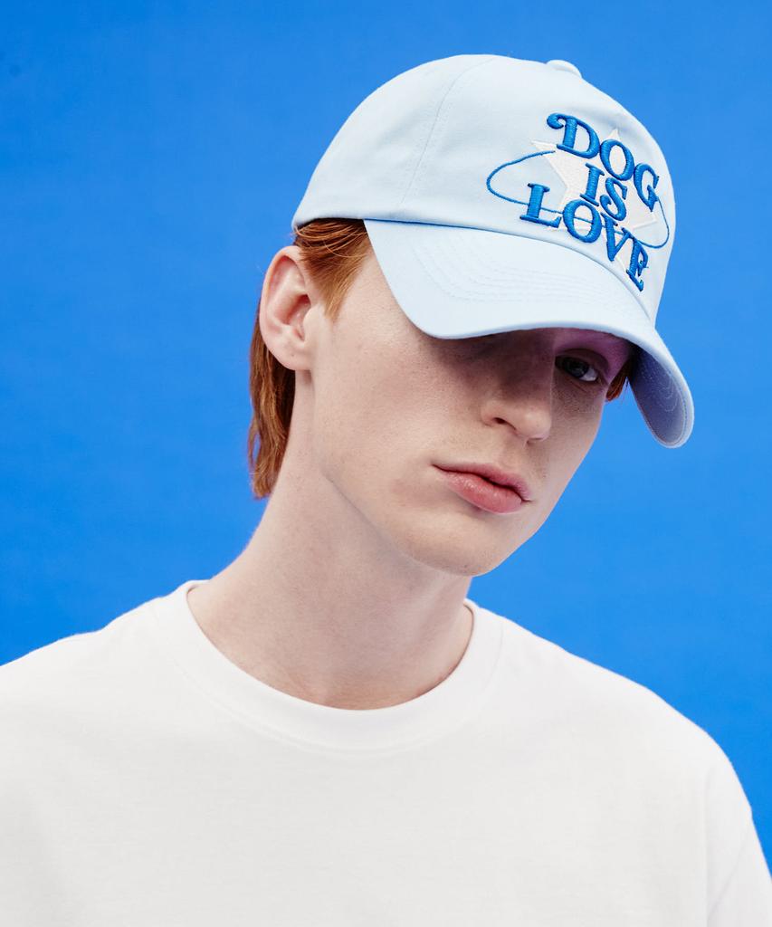 WAIKEI Dog Is Love Star Ball Cap Sky Blue