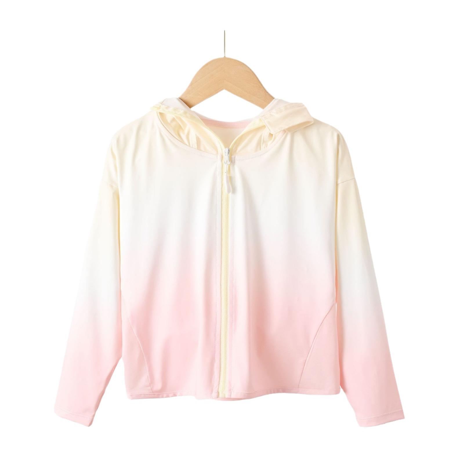 

Kids Fashion Summer Gradient Sun Protection Jacket UPF50+ UV Protection Lightweight Breathable Outdoor Sun Hoodie for Boys and Girls 5XL150cm жовтий