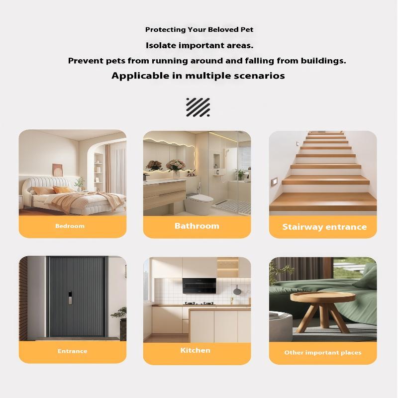 Safety Pet Mesh Fence Cat Gate Retractable Safety Gates For Pets No Drilling Barrier Childproofing For Small Medium Large Breeds