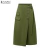 ZANZEA Women Summer Casual Solid Color High Waist Skirts
