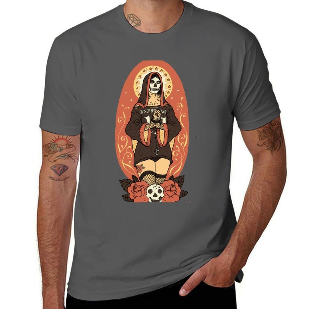 Santa Muerte Tshirt Plus Size Basic Cotton Tshirt