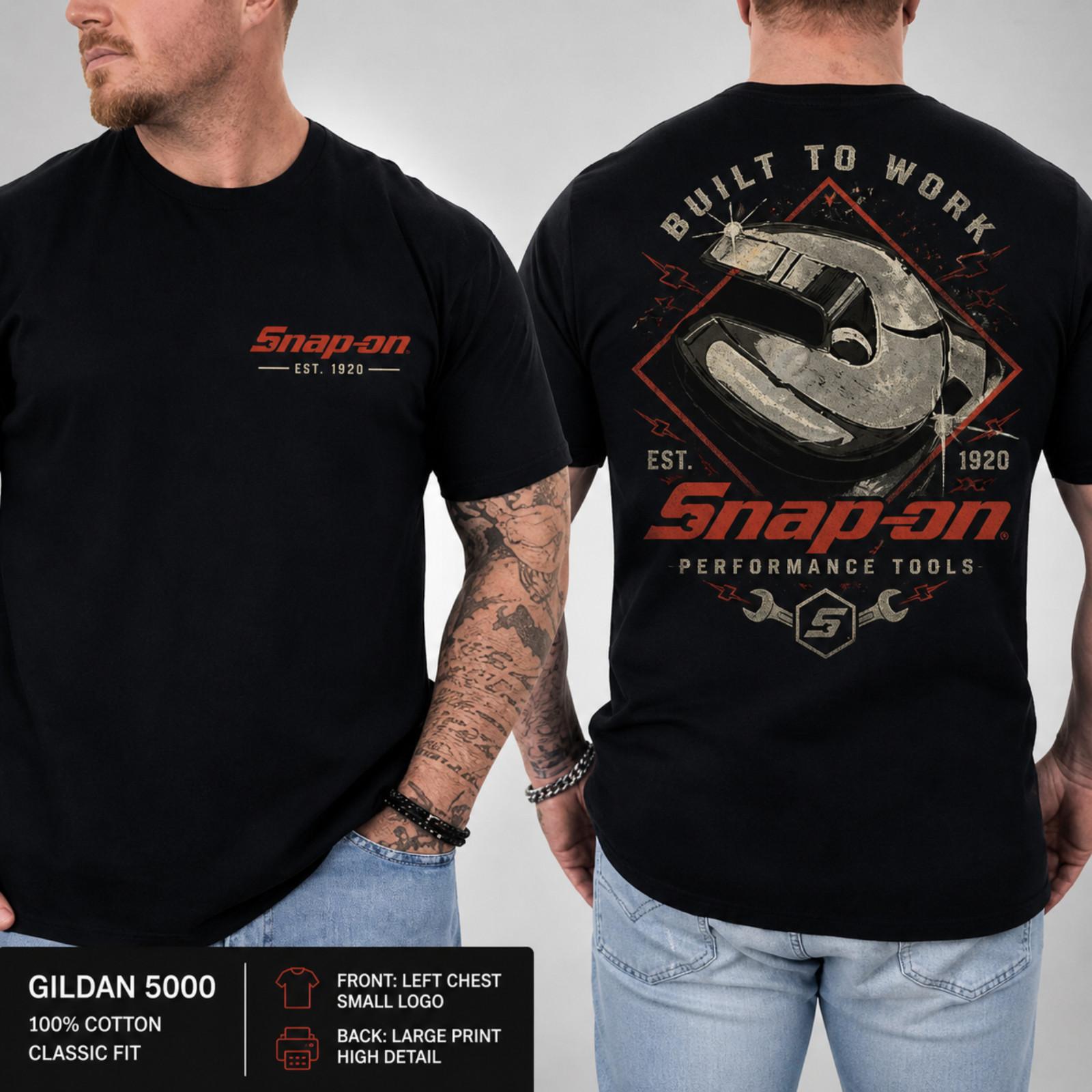Mechanic Tool Graphic Built To Work Wrench Design 2 Sided Tee Unisex T-Shirt XL