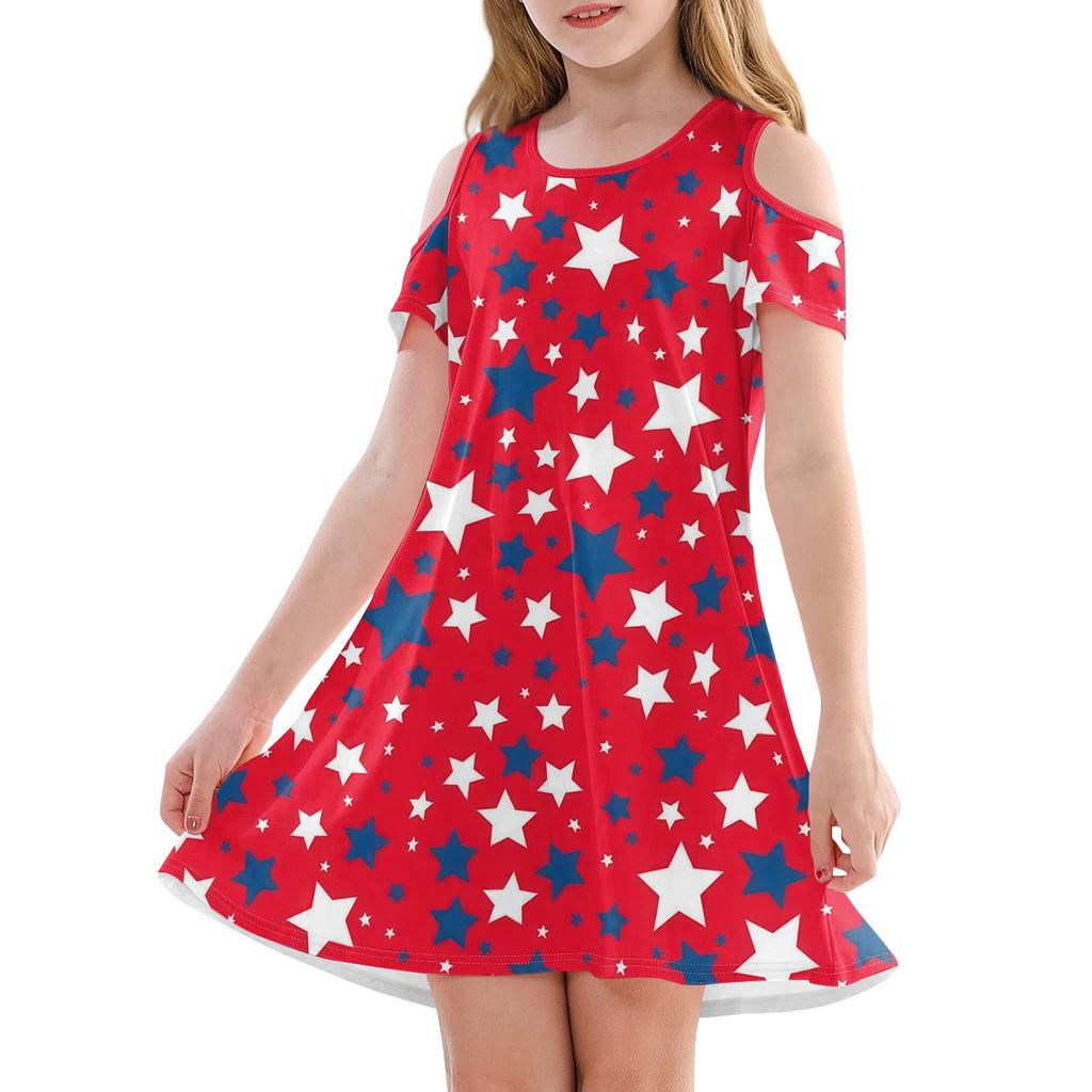 Mädchen A-Linien-Kleid - Sommerkleid Ärmellos Lässiges Sommerkleid Kleinkinderkleid