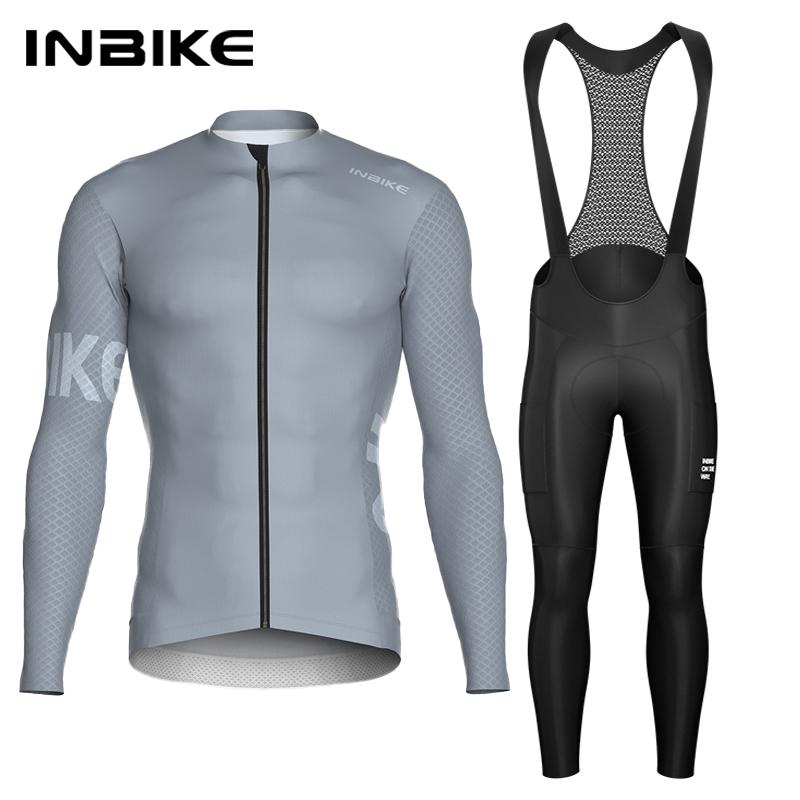 2026 Herbst Atmungsaktiv Herren Radsportset Langarm Trikot Trägerhose Schnelltrocknend Rennrad Anzug mit Taschen Frühling Herbst Radsportbekleidung Mann