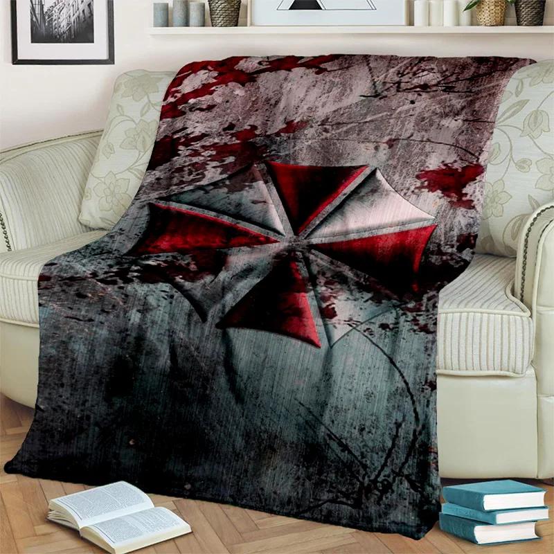 Pătură pentru jocuri 3D R-Resident Evil pentru jocuri, pătură moale pentru acasă, dormitor, pat, canapea, picnic, călătorie, birou, odihnă, pătură pentru copii