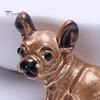 Cartoon Cute Ugly Dog Shape Brooch Shining Rhinestones Inlaid Eyes Pin Suit Lapel Badge Jewelry Gift Coat Accessories