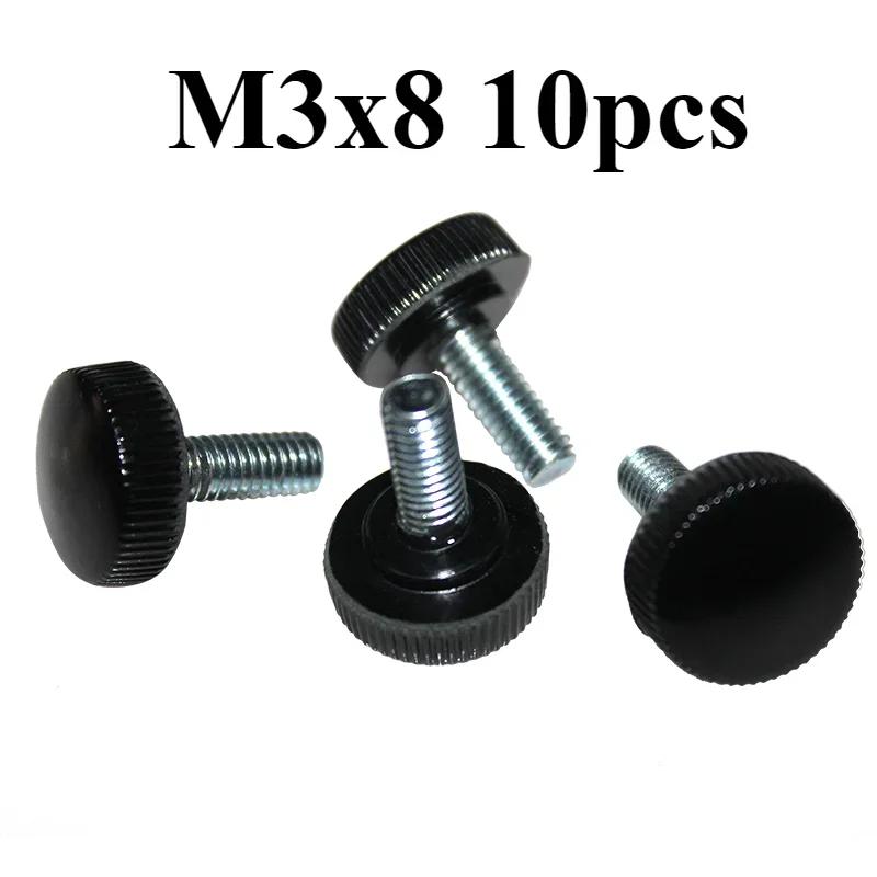 4.8 Grade carbon steel Screw Screw Bolt M3 M4 Metric Male x 6-35mm Thread Legnth With phenolic plastics knurling Head