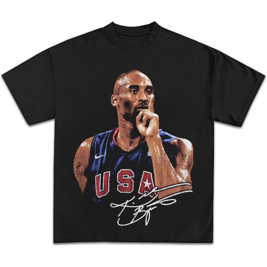 

Олимпийская футболка с графическим принтом Kobe от USA _ Тяжелая баскетбольная футболка премиум-качества для взрослых и детей S чёрный