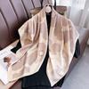 Spring and Autumn New Printed Silk Scarf Female Korean Edition Fashion Foreign Style Shawl with Shirt Decoration 91 Large Square Scarf